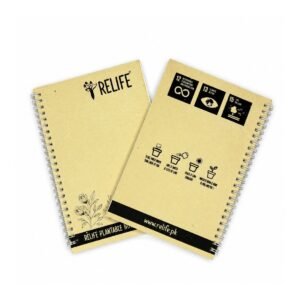 ReLife plantable notebook A5 spiral with seed paper cover, front and back